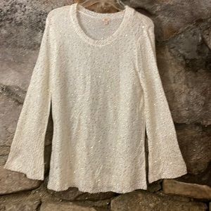 Reba XL White Sweater with Gold  Sequins NWOT